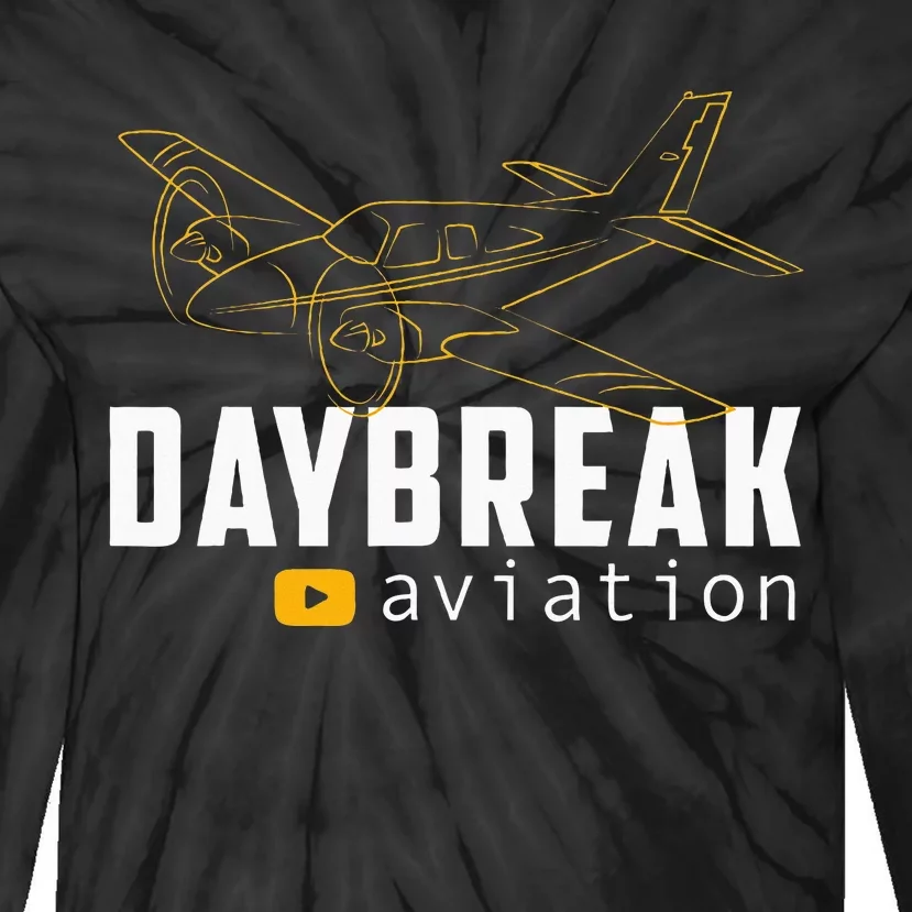 Daybreak Aviation Outline Airplane Tie-Dye Long Sleeve Shirt