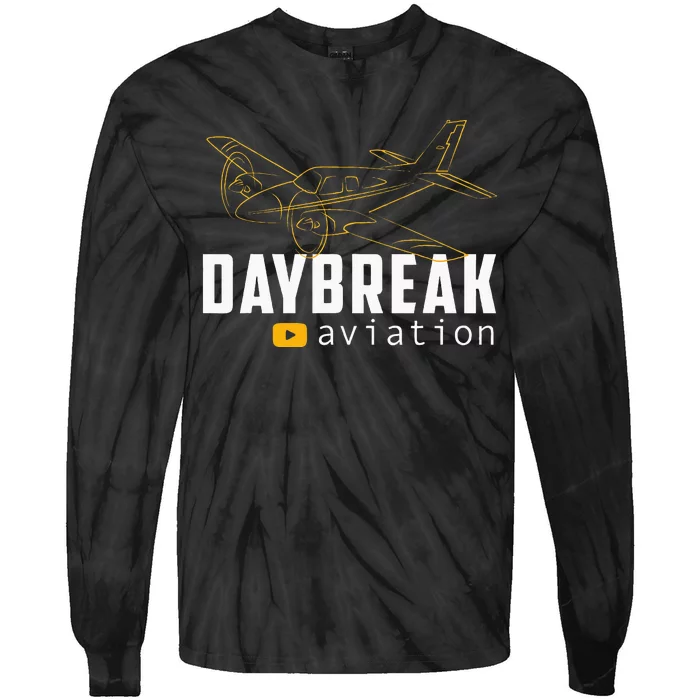 Daybreak Aviation Outline Airplane Tie-Dye Long Sleeve Shirt