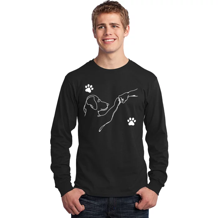 Dog And People Punch Hand Dog Friendship Fist Bump Dogs Paw Long Sleeve Shirt