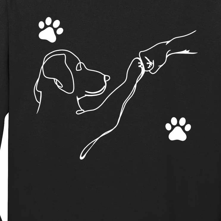 Dog And People Punch Hand Dog Friendship Fist Bump Dogs Paw Long Sleeve Shirt