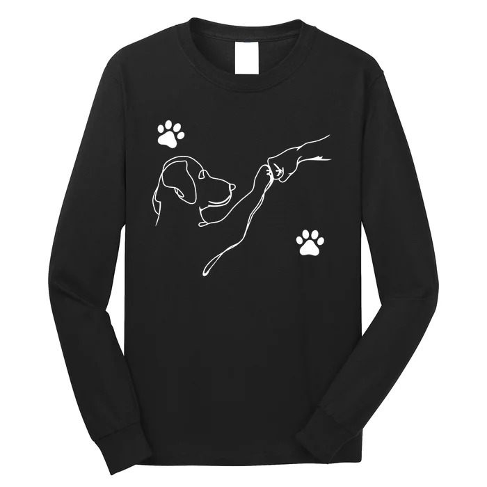 Dog And People Punch Hand Dog Friendship Fist Bump Dogs Paw Long Sleeve Shirt