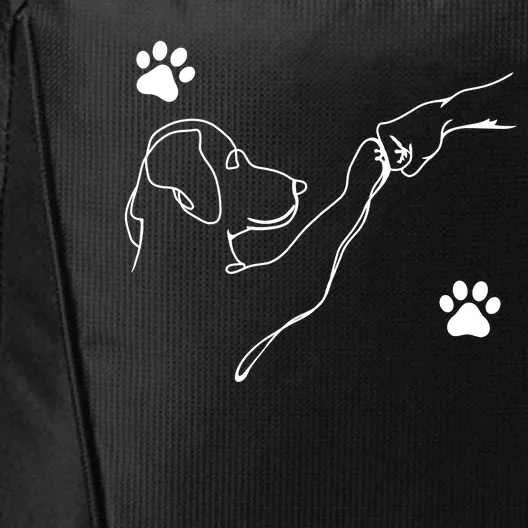 Dog And People Punch Hand Dog Friendship Fist Bump Dogs Paw City Backpack