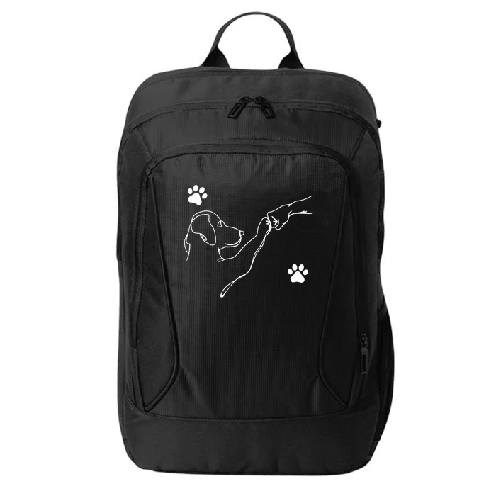 Dog And People Punch Hand Dog Friendship Fist Bump Dogs Paw City Backpack