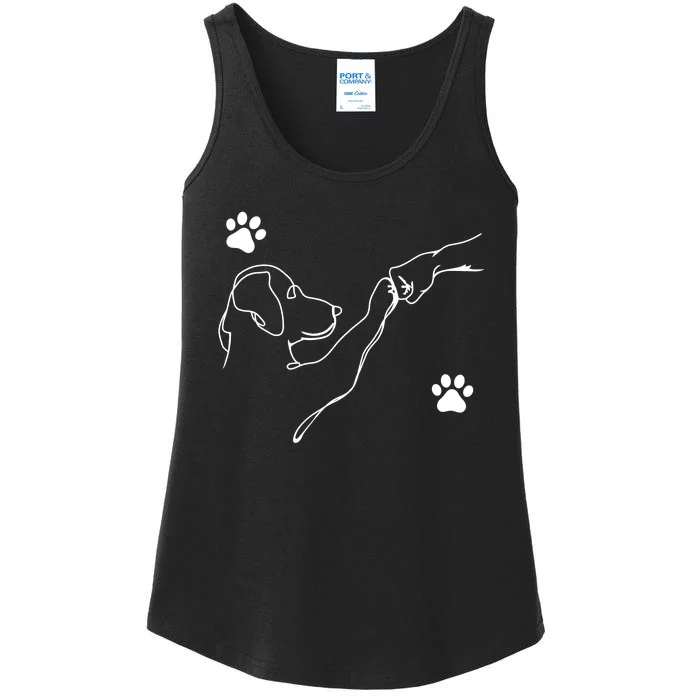 Dog And People Punch Hand Dog Friendship Fist Bump Dogs Paw Ladies Essential Tank