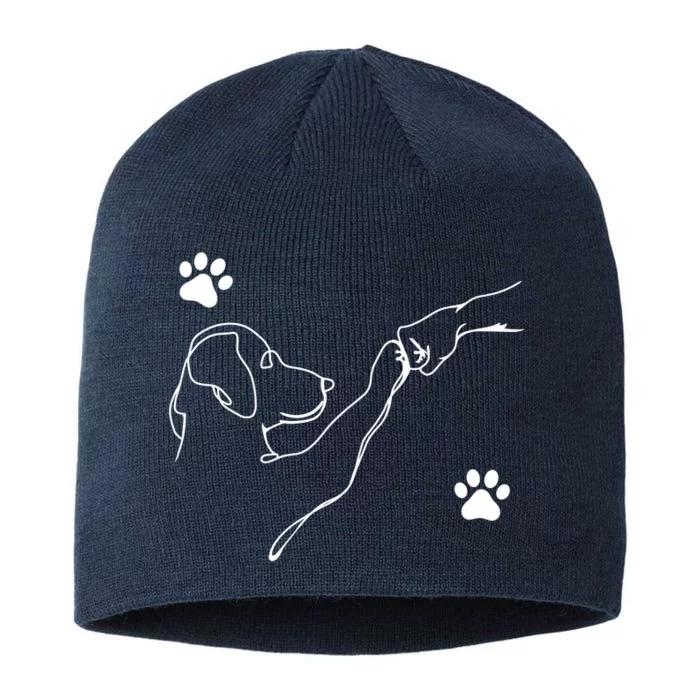 Dog And People Punch Hand Dog Friendship Fist Bump DogS Paw 8 1/2in Sustainable Knit Beanie