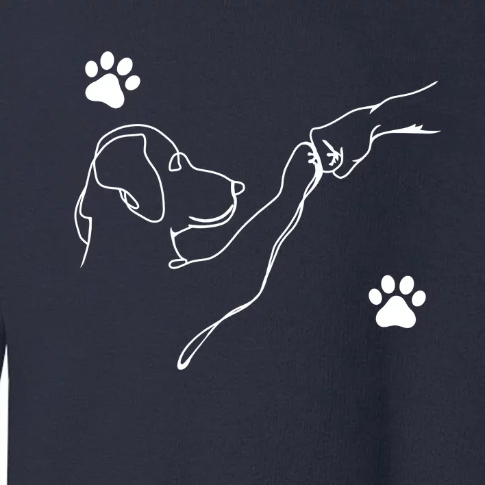 Dog And People Punch Hand Dog Friendship Fist Bump DogS Paw Toddler Sweatshirt