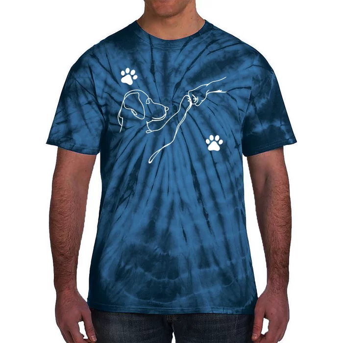 Dog And People Punch Hand Dog Friendship Fist Bump DogS Paw Tie-Dye T-Shirt