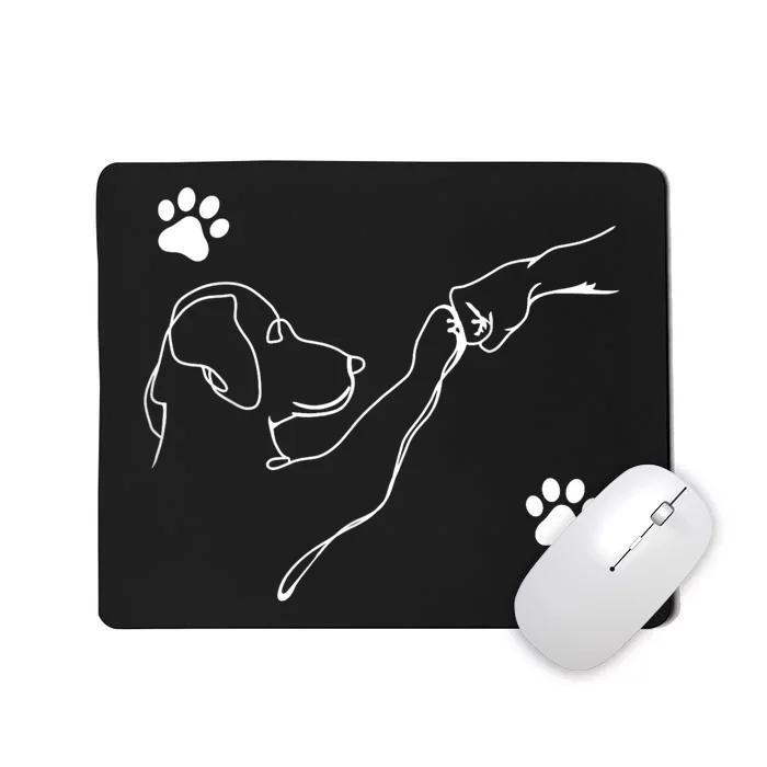 Dog And People Punch Hand Dog Friendship Fist Bump DogS Paw Mousepad