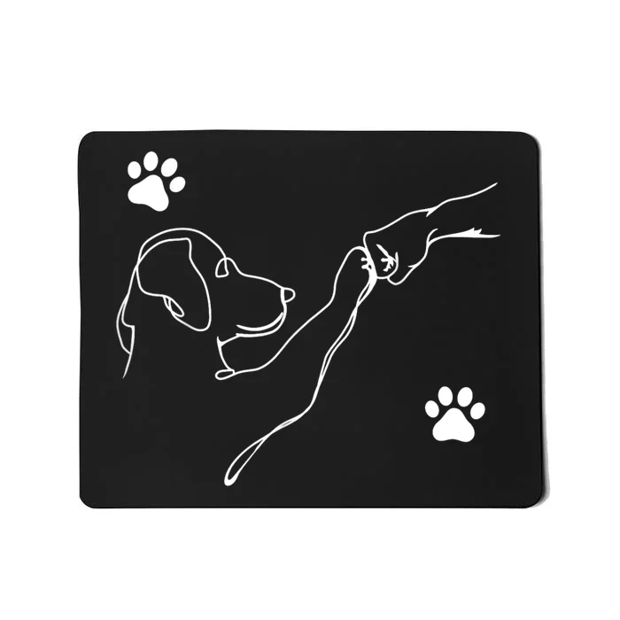 Dog And People Punch Hand Dog Friendship Fist Bump DogS Paw Mousepad