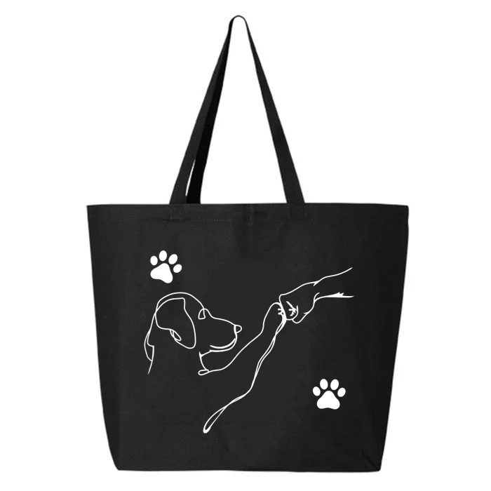 Dog And People Punch Hand Dog Friendship Fist Bump DogS Paw 25L Jumbo Tote