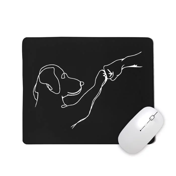 Dog And People Punch Hand Dog Man Friendship Bump Dogs Mousepad