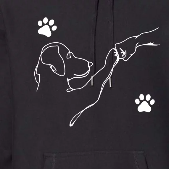 Dog And People Punch Hand Dog Friendship Fist Bump DogS Paw Premium Hoodie