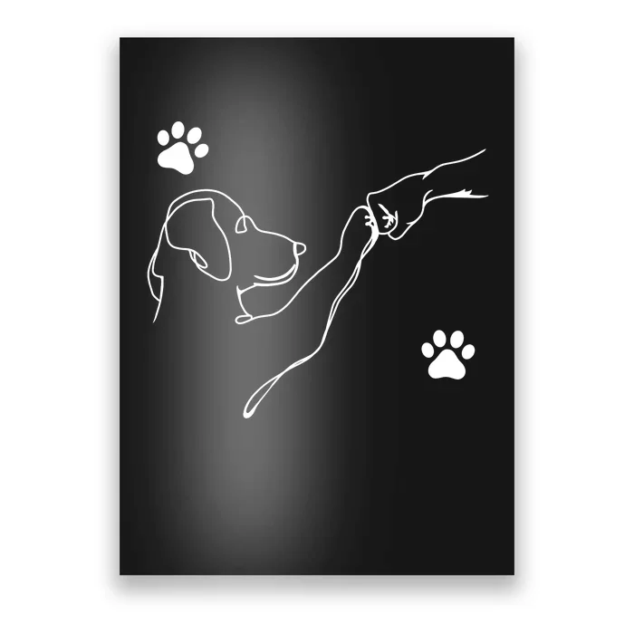 Dog And People Punch Hand Dog Friendship Fist Bump DogS Paw Poster