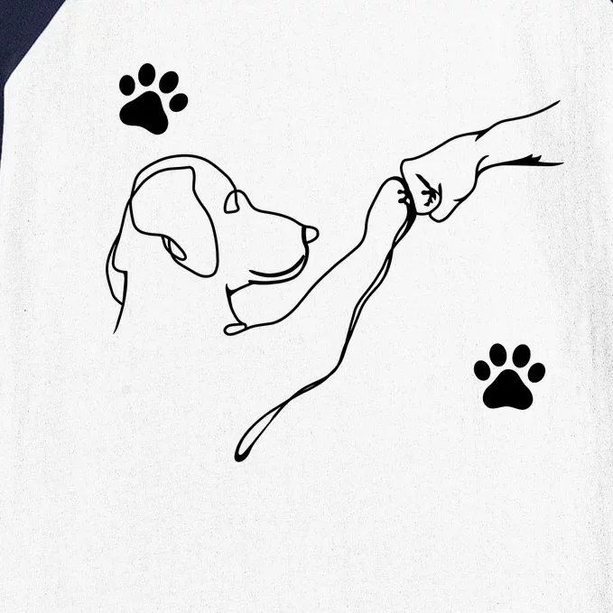 Dog And People Punch Hand Dog Friendship Fist Bump DogS Paw Baseball Sleeve Shirt