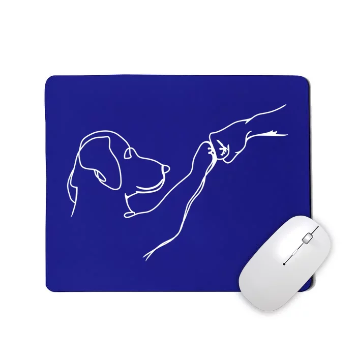 Dog And People Punch Hand Dog Friendship Bump DogS Paw Cool Gift Mousepad