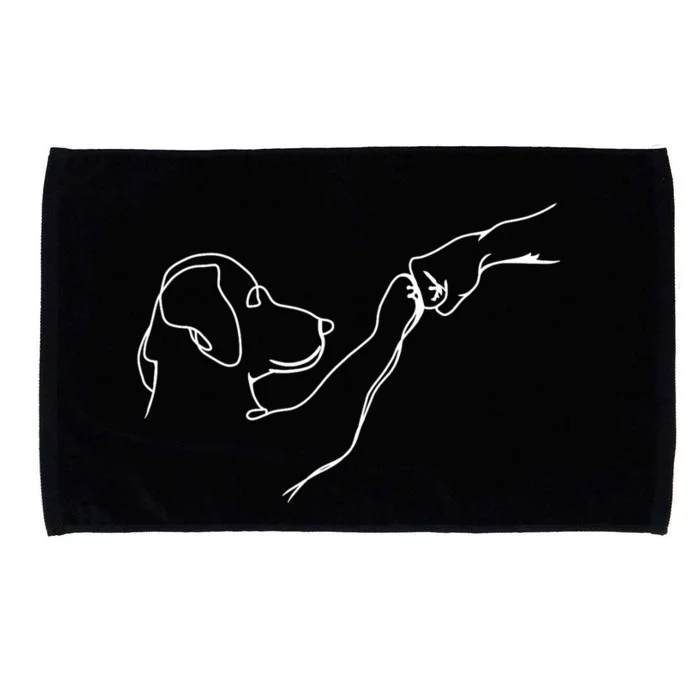 Dog And People Punch Hand Dog Man Friendship Bump DogS Paw Microfiber Hand Towel