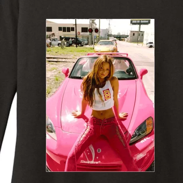 Devon Aoki Pink Race Car Womens CVC Long Sleeve Shirt