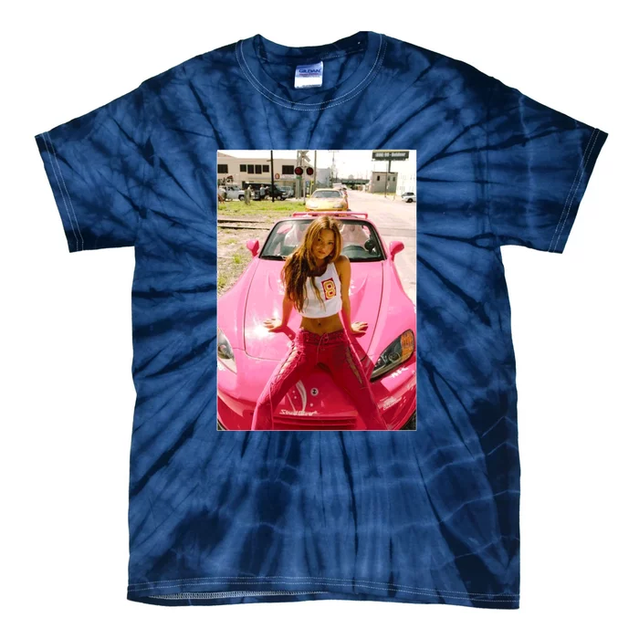 Devon Aoki Pink Race Car Tie-Dye T-Shirt