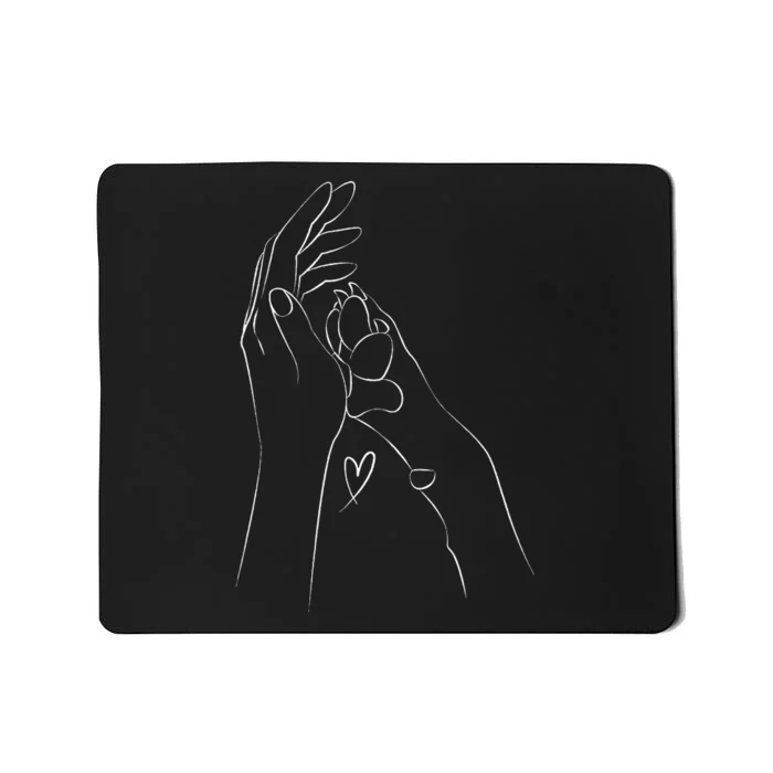 Dog And People Punch Hand Dog Friendship Fist Bump DogS Paw Mousepad