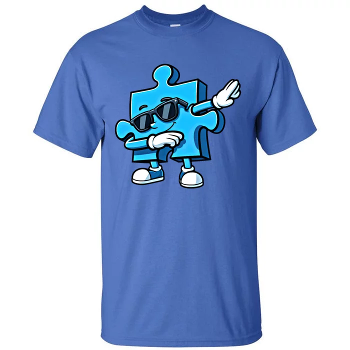 Dabbing Autism Puzzle Autism Awareness Gift Tall T-Shirt