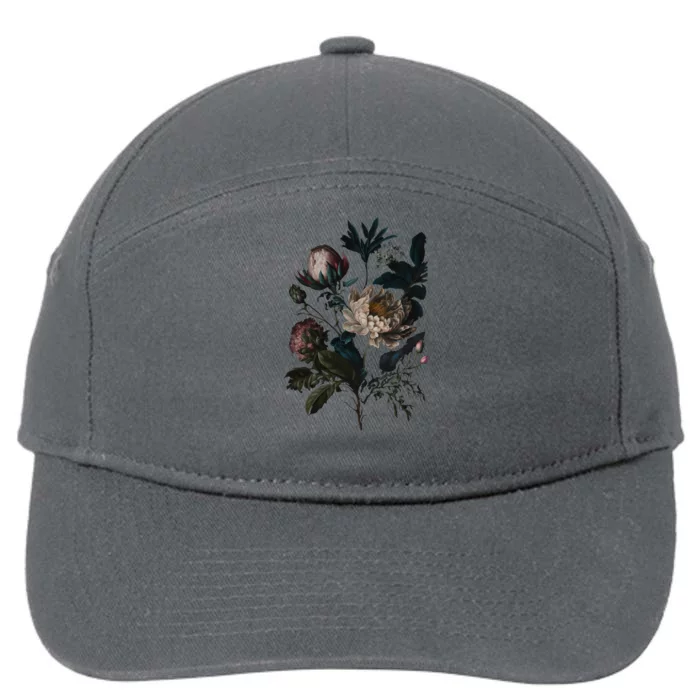 Dark Academia Peony Botanical 7-Panel Snapback Hat