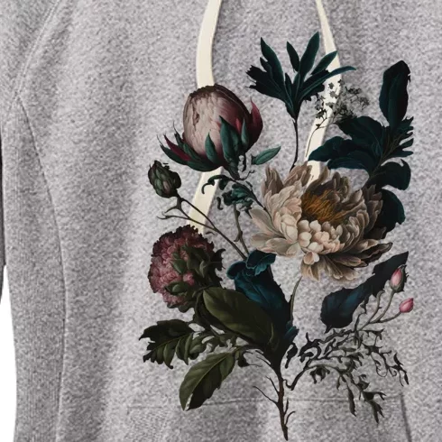 Dark Academia Peony Botanical Women's Fleece Hoodie