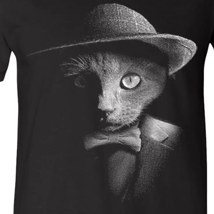 Dapper Cat V-Neck T-Shirt