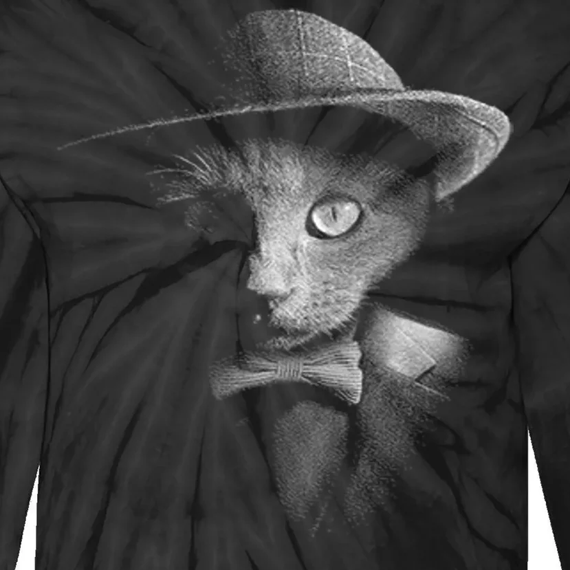 Dapper Cat Tie-Dye Long Sleeve Shirt