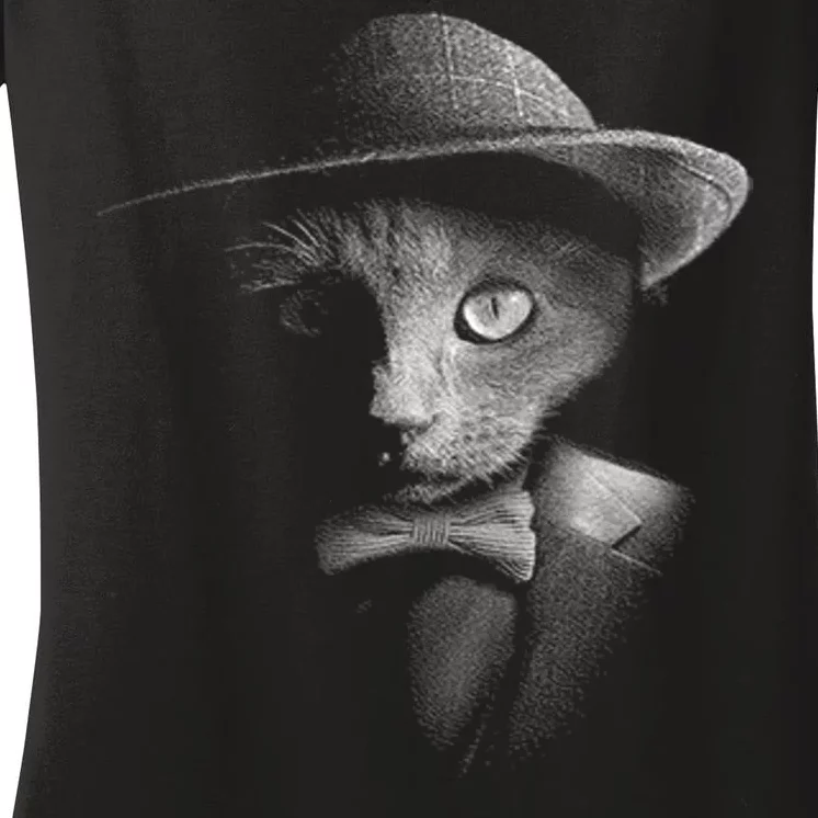 Dapper Cat Women's V-Neck T-Shirt