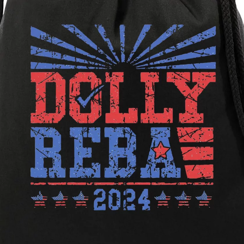 Dolly And Reba 2024 Make America Fancy Again Drawstring Bag