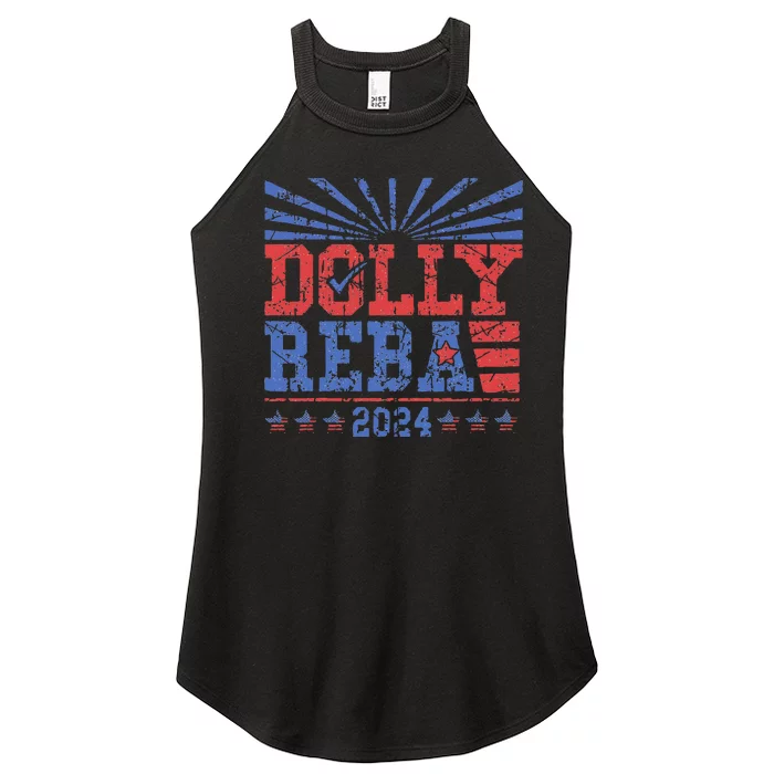 Dolly And Reba 2024 Make America Fancy Again Women’s Perfect Tri Rocker Tank