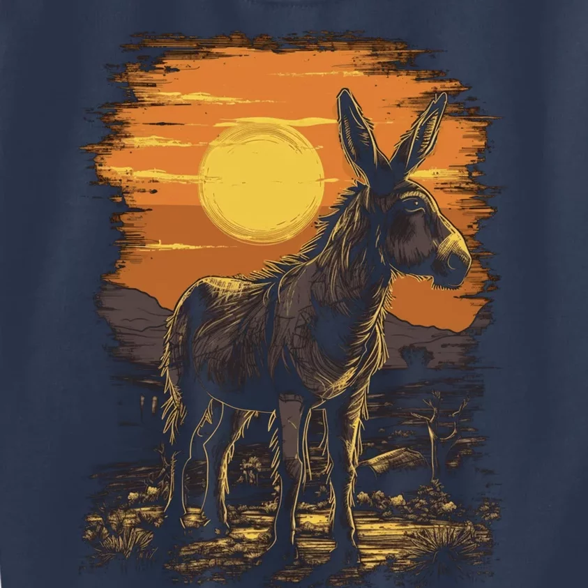 Donkey Animal Retro Style Graphic Tee for Boy Girl Kids Sweatshirt