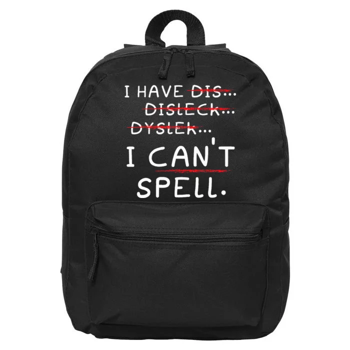 Dyslexia Awareness Reading Disorder Learning Disability 16 in Basic Backpack