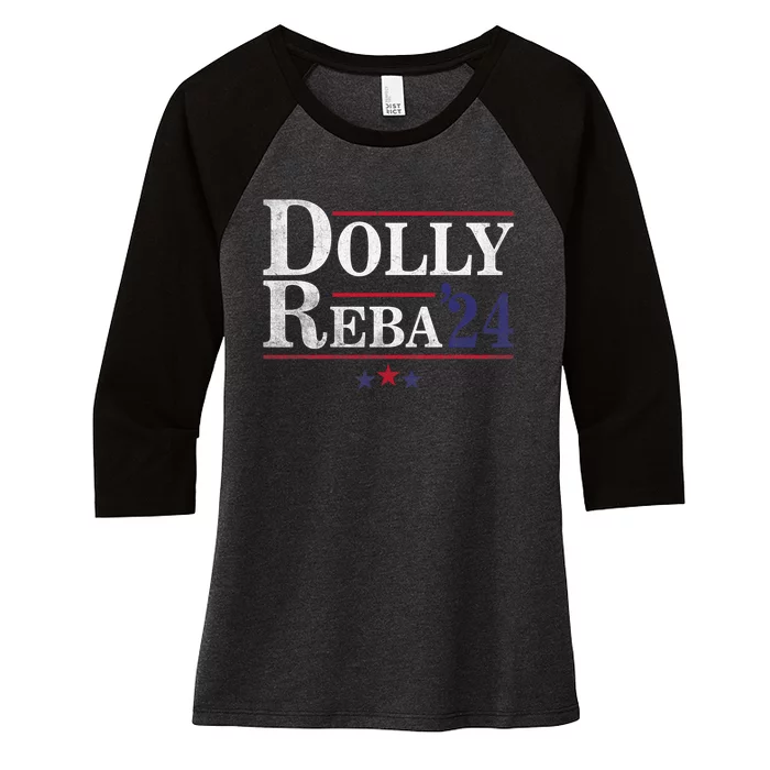 Dolly And Reba 2024 Trendy Design Women's Tri-Blend 3/4-Sleeve Raglan Shirt