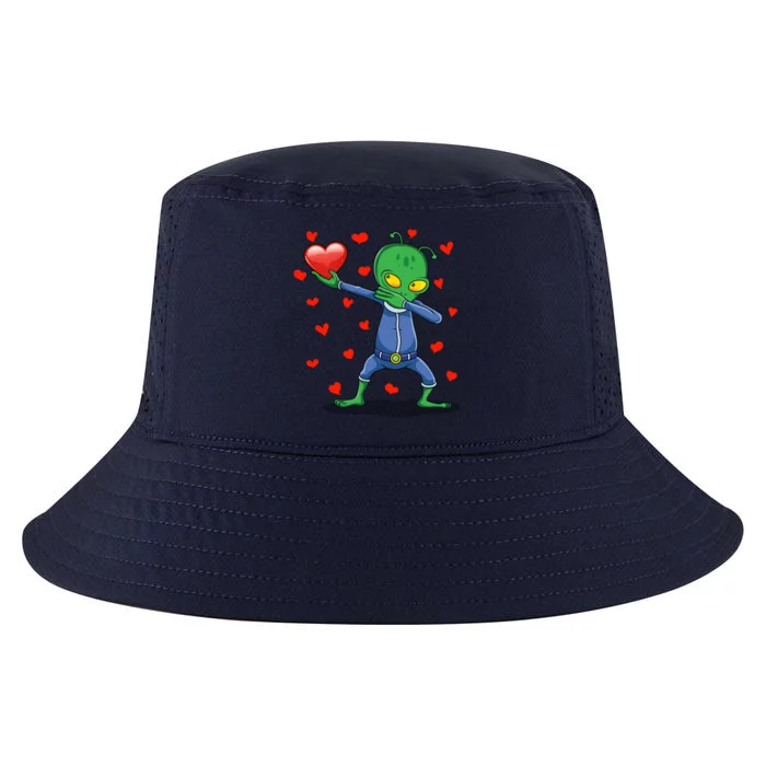 Dabbing Alien Red Heart Love Valentines Day Ufo Lovers Gift Cool Comfort Performance Bucket Hat