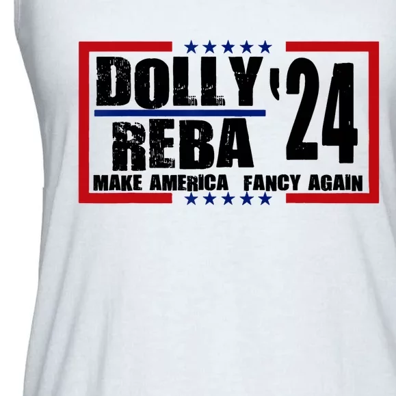 Dolly And Reba 2024 Make America Fancy Again Ladies Essential Flowy Tank