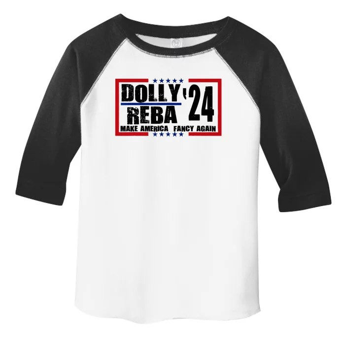 Dolly And Reba 2024 Make America Fancy Again Toddler Fine Jersey T-Shirt