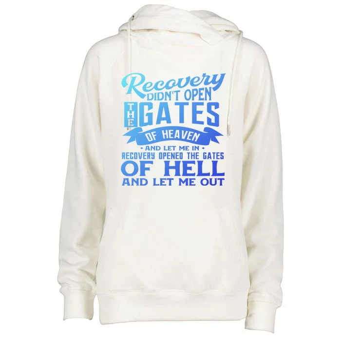 Drug Addiction Recovery Quote Sobriety 12 Steps Aa Gift Womens Funnel Neck Pullover Hood