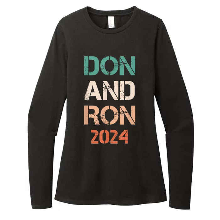 Don And Ron 2024 Don Donald Trump Ron DeSantis 2024 Vintage Womens CVC Long Sleeve Shirt