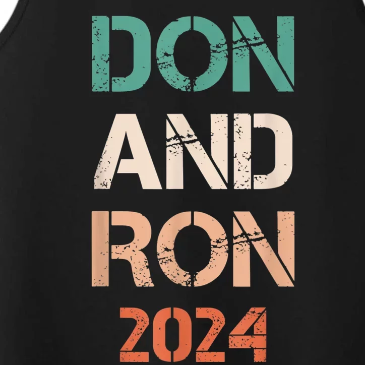 Don And Ron 2024 Don Donald Trump Ron DeSantis 2024 Vintage Performance Tank