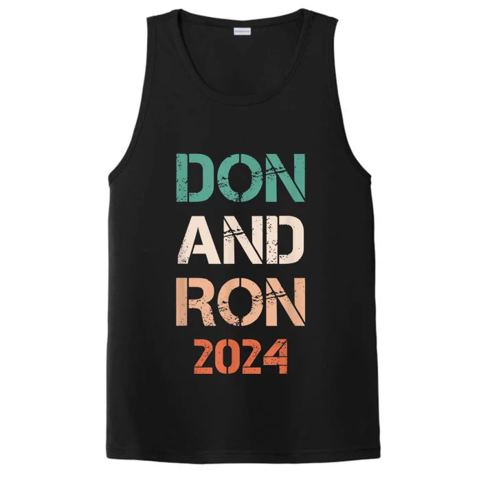 Don And Ron 2024 Don Donald Trump Ron DeSantis 2024 Vintage Performance Tank