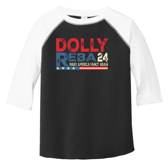 Dolly And Reba 2024 Make America Fancy Again Toddler Fine Jersey T-Shirt