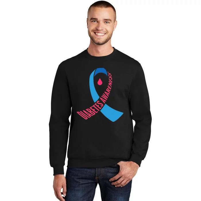 Diabetes Awareness Ribbon With Blood Drop Design Sweatshirt