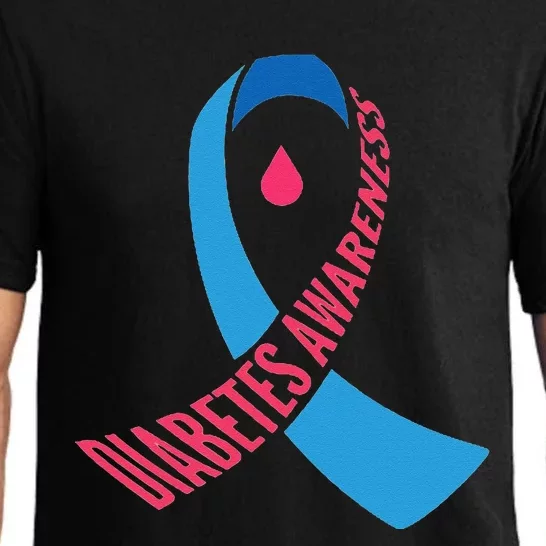 Diabetes Awareness Ribbon With Blood Drop Design Pajama Set