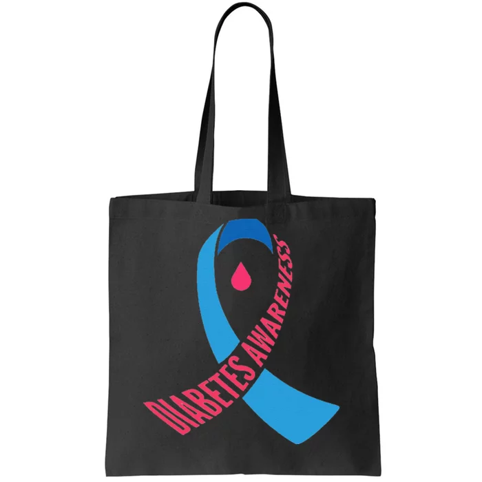 Diabetes Awareness Ribbon With Blood Drop Design Tote Bag