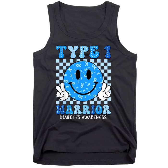 Diabetes Awareness Ribbon T1d Warrior Support Squad Tank Top