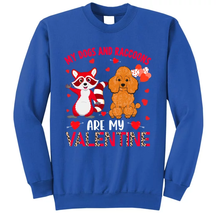 Dogs And Raccoons Are My Valentine Poodle With Raccoon Gift Tall Sweatshirt