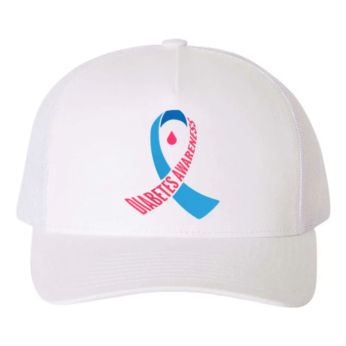 Diabetes Awareness Ribbon With Blood Drop Design Yupoong Adult 5-Panel Trucker Hat