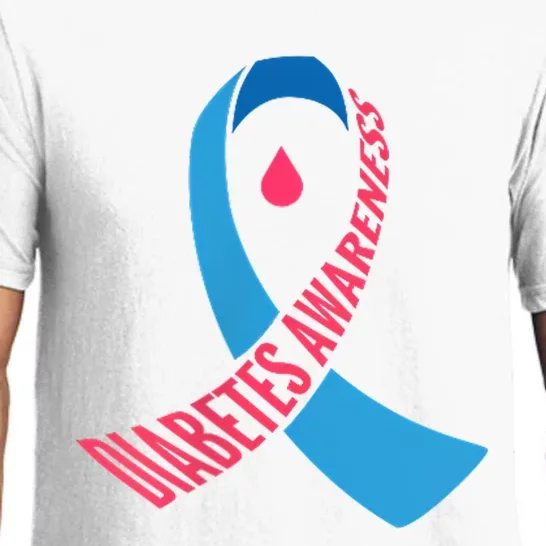 Diabetes Awareness Ribbon With Blood Drop Design Pajama Set