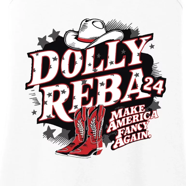 Dolly And Reba 2024 Make America Fancy Again Ladies Essential Tank